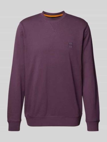 BOSS Orange Sweatshirt mit Label-Stitching Modell 'Westart' in Purple,...