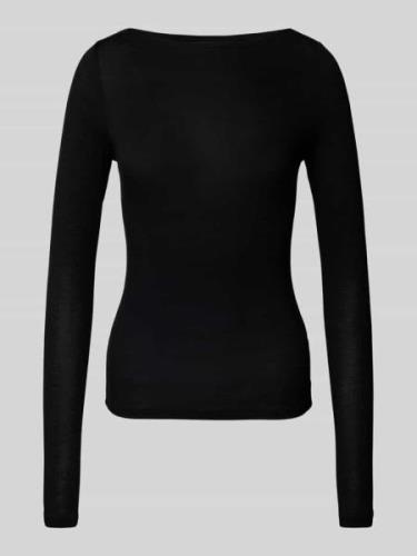 WEEKDAY Longsleeve mit U-Boot-Ausschnitt in Black, Größe L