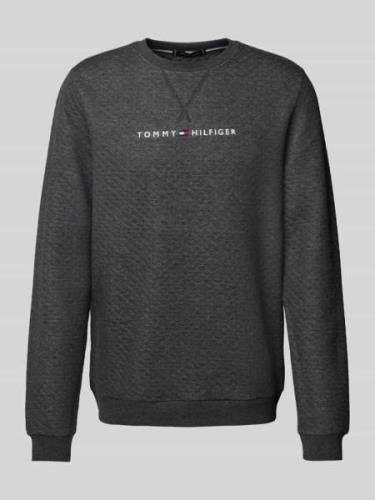 Tommy Hilfiger Sweatshirt mit Label-Stitching in Anthrazit, Größe L