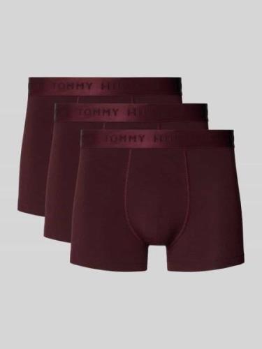 Tommy Hilfiger Trunks mit elastischem Logo-Bund im 3er-Pack in Bordeau...