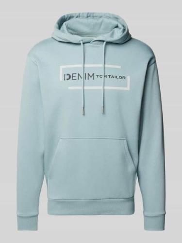 TOM TAILOR DENIM Regular Fit Hoodie aus Baumwoll-Mix mit Label-Print i...