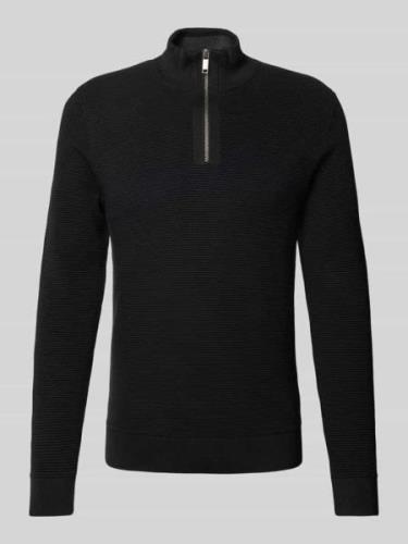 MCNEAL Strickpullover mit gerippten Abschlüssen in Black, Größe L