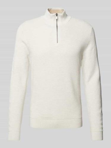 MCNEAL Strickpullover mit gerippten Abschlüssen in Offwhite Melange, G...