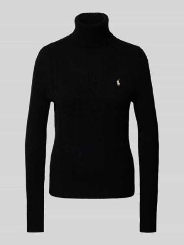 POLO RALPH LAUREN Strickpullover mit Label-Stitching in Black, Größe S