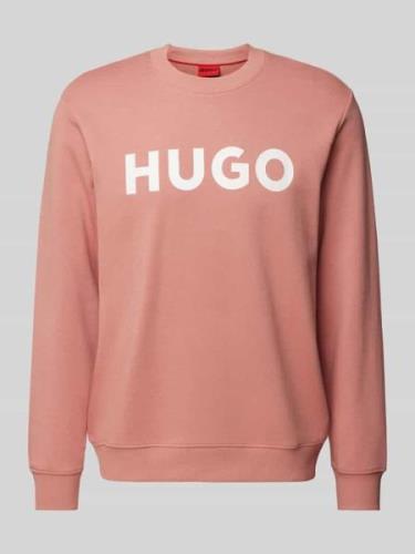 HUGO Sweatshirt mit Label-Print in Lachs, Größe L