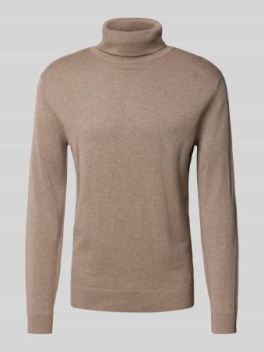 Tom Tailor Regular Fit Rollkragenpullover aus reiner Baumwolle mit Log...