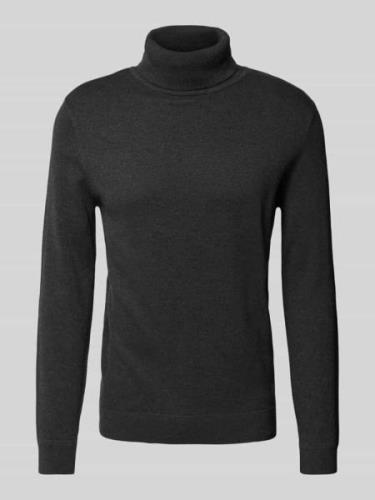 Tom Tailor Regular Fit Rollkragenpullover aus reiner Baumwolle mit Log...