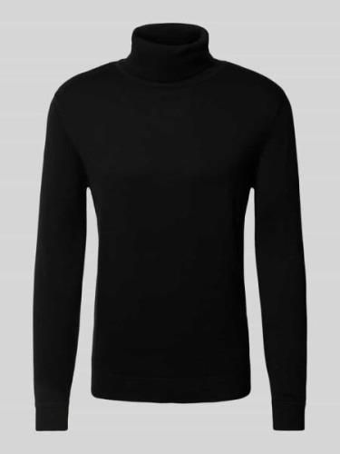 Tom Tailor Regular Fit Rollkragenpullover aus reiner Baumwolle mit Log...