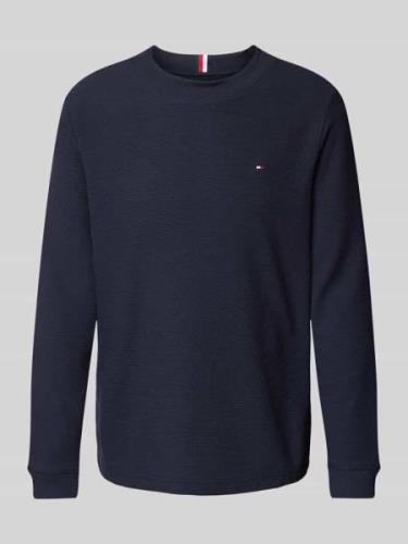 Tommy Hilfiger Longsleeve mit Logo-Stitching in Marine, Größe L