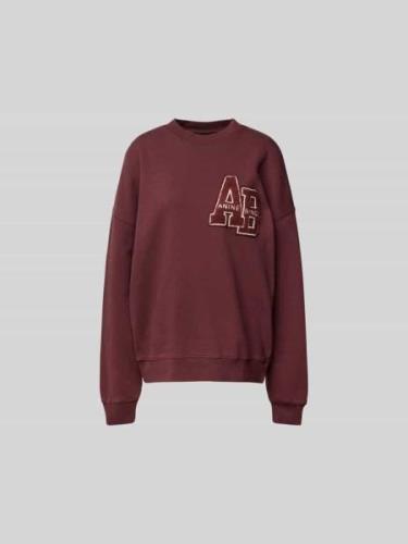 Anine Bing Oversized Sweatshirt aus reiner Baumwoll in Bordeaux, Größe...