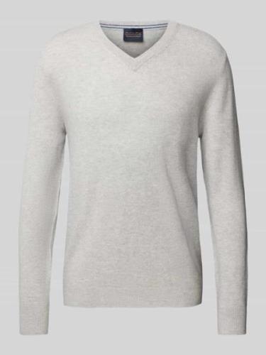 Christian Berg Men Wollpullover mit V-Ausschnitt und Kaschmir-Anteil i...