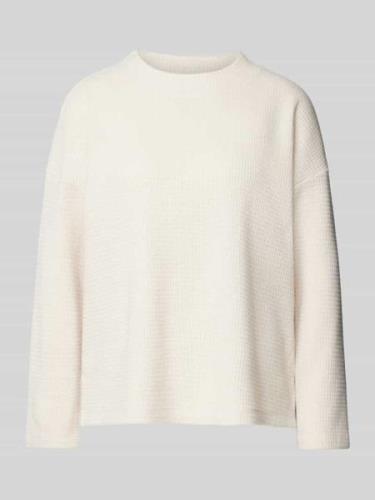 Tom Tailor Relaxed Fit Sweatshirt mit Waffelstruktur in Beige, Größe L