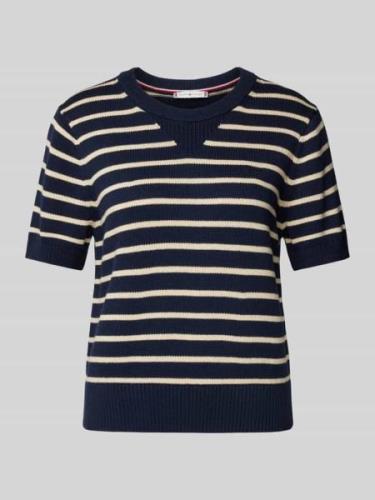 Tommy Hilfiger Strickshirt mit Rundhalsausschnitt in Marine, Größe L