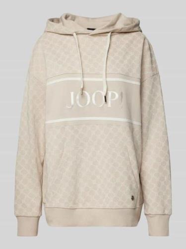 JOOP! Oversized Hoodie mit Label-Stitching in Beige, Größe 34