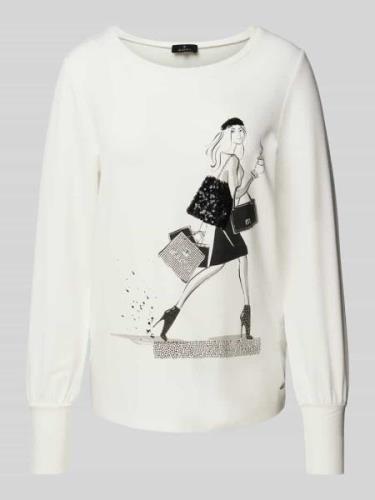 monari Longsleeve mit Rundhalsausschnitt in Offwhite, Größe 34