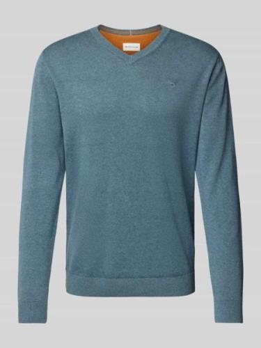 Tom Tailor Regular Fit Strickpullover aus reiner Baumwolle in Jeansbla...