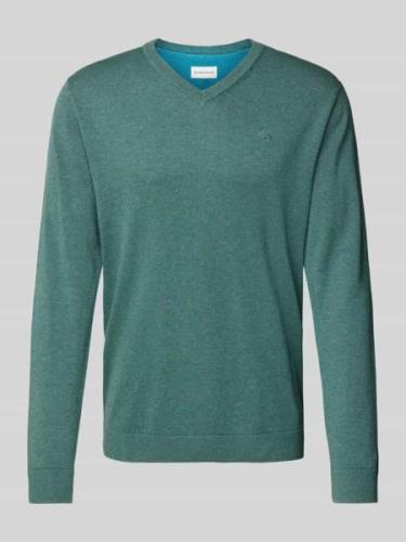 Tom Tailor Regular Fit Strickpullover aus reiner Baumwolle in Dunkelgr...