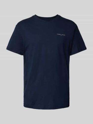 Tommy Jeans T-Shirt mit Label-Print in Marine, Größe L