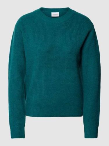 comma Casual Identity Strickpullover mit Rundhalsausschnitt in Petrol,...