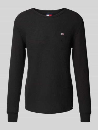 Tommy Jeans Slim Fit Longsleeve mit Label-Stitching in Black, Größe L