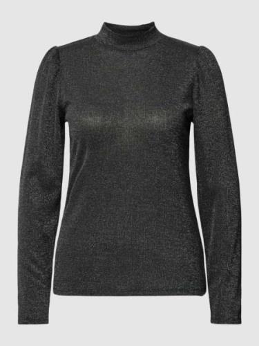 Oui Longsleeve mit Puffärmeln in Black, Größe 46