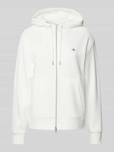 Gant Sweatjacke mit Kapuze in Offwhite, Größe L