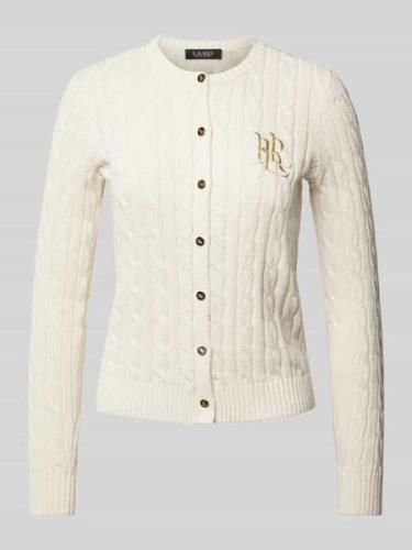 Lauren Ralph Lauren Strickcardigan mit Zopfmuster Modell 'RALHAN' in O...