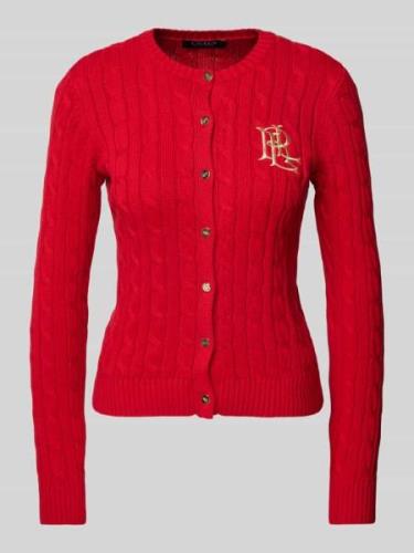 Lauren Ralph Lauren Strickcardigan mit Zopfmuster Modell 'RALHAN' in R...