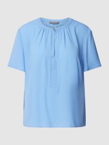 Jake*s Collection Bluse mit Schlüsselloch-Ausschnitt in Bleu, Größe 42