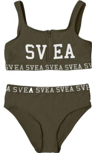 Svea Sportig Bikini mit Reißverschluss, Army Green, 110