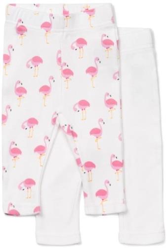 Tiny Treasure Lexi Leggings 2er-Pack, White/Flamingo 68