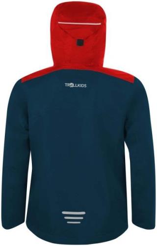 Trollkids Bergen Regenjacke, Bright Red/Mystic Blue, Größe 104