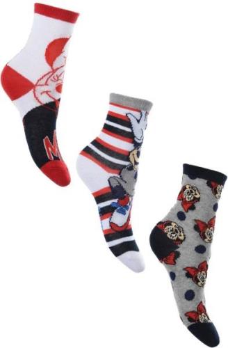 Disney Minnie Maus Socken 3er-Pack, Red, 31-34