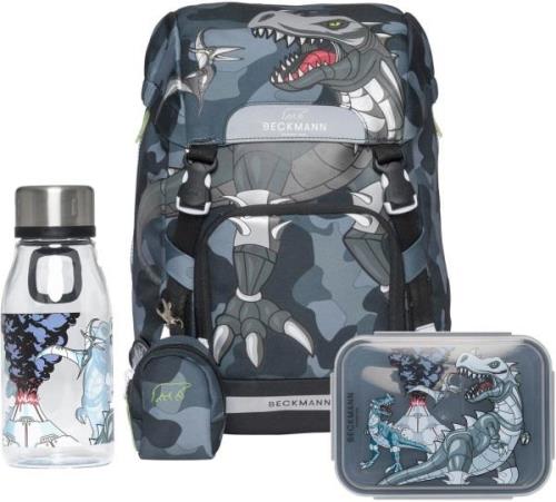 Beckmann Classic Kinder Rucksack 22L inkl. Flasche &  Brotdose, Camo R...