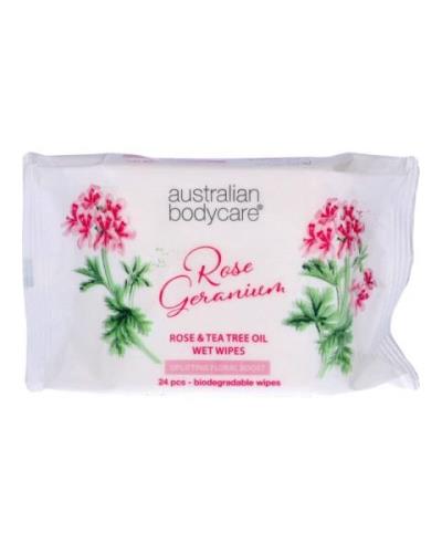 Australian Bodycare Rose & Tea Tree Oil Wet Wipes   24 stk.