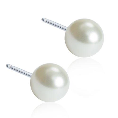 Blomdahl Natural Titanium Natural Titanium Pearl 5mm White 5 mm