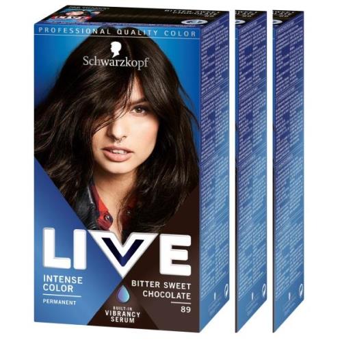 Schwarzkopf Live Color 89 Bitter Sweet Chocolate  3-pack