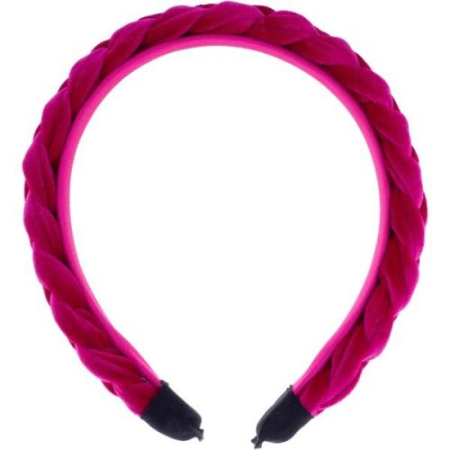 Dazzling Braided Head Band Fuxia