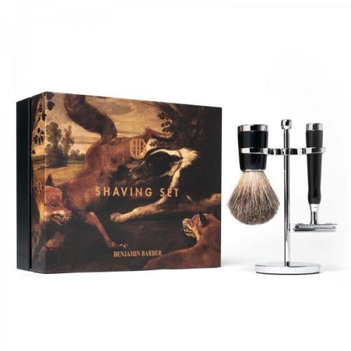 Benjamin Barber Classic 3-Piece Shaving Set Ebony Safety Razor