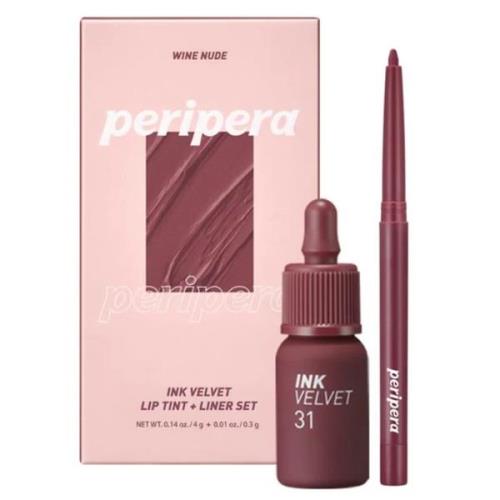 Peripera Ink Velvet + Lip Liner Set #02 Wine Nude