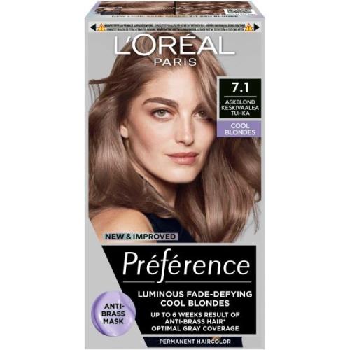 L'Oréal Paris Préférence Permanent Haircolor Cool Blondes 7,1 Ice