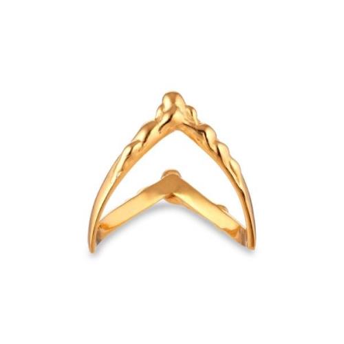 Jane Kønig Drippy V-Ring Ring 18 kt. Silber vergoldet DVR-AW22-G