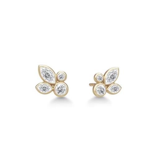 Julie Sandlau Poesy Earstud White Topaz Ohrringe 14 kt. Gold YG14-ST37...