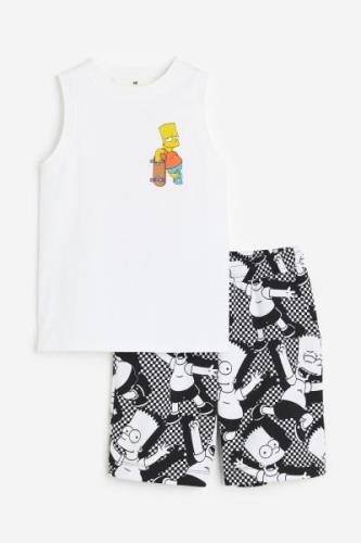 H&M 2-teiliges Set mit Print Weiß/Die Simpsons, T-Shirts & Tops in Grö...