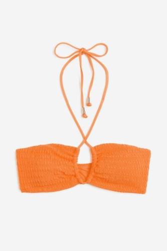 H&M Wattiertes Bandeau-Bikinitop Orange, Bikini-Oberteil in Größe 32