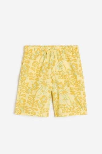 H&M Pull-on-Shorts aus Baumwolle Gelb/No Bad Days in Größe 158/164. Fa...