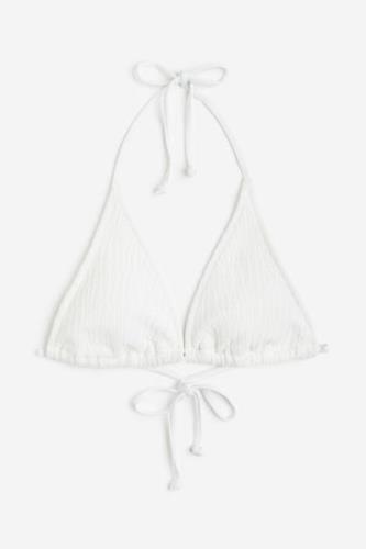 H&M Wattiertes Triangel-Bikinitop Weiß, Bikini-Oberteil in Größe 40. F...