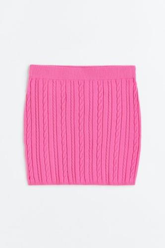 H&M Minirock mit Zopfmuster Rosa, Röcke in Größe M. Farbe: Pink
