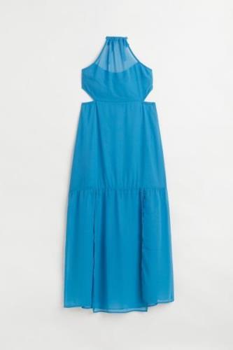 H&M Rückenfreies Satinkleid Blau, Alltagskleider in Größe 36. Farbe: B...