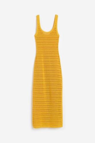 H&M Kleid im Häkellook Gelb, Alltagskleider in Größe L. Farbe: Yellow